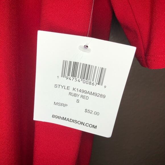 89th + Madison Ruby Red Rhinestone Top - Picture 5 of 6